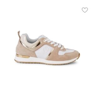 Valentino Tan and Gold Sneakers with Chunky Midsole